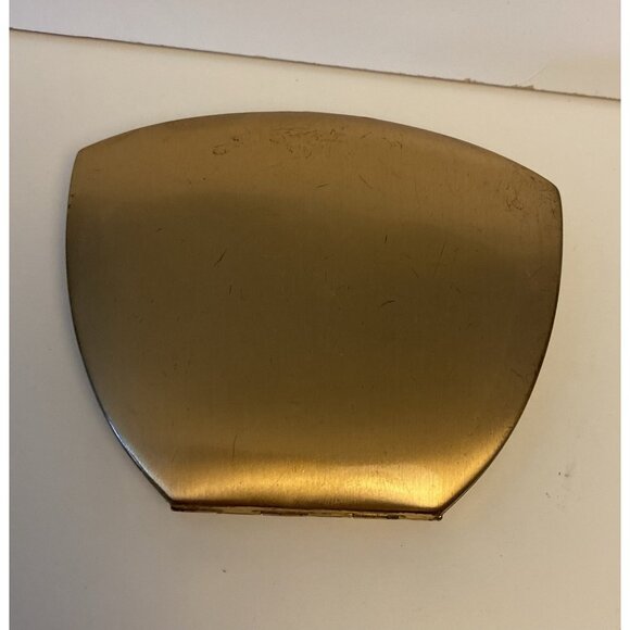 Vintage Elgin American Compact Gold Tone Monogrammed Triangular Shape 1950's - Picture 3 of 12